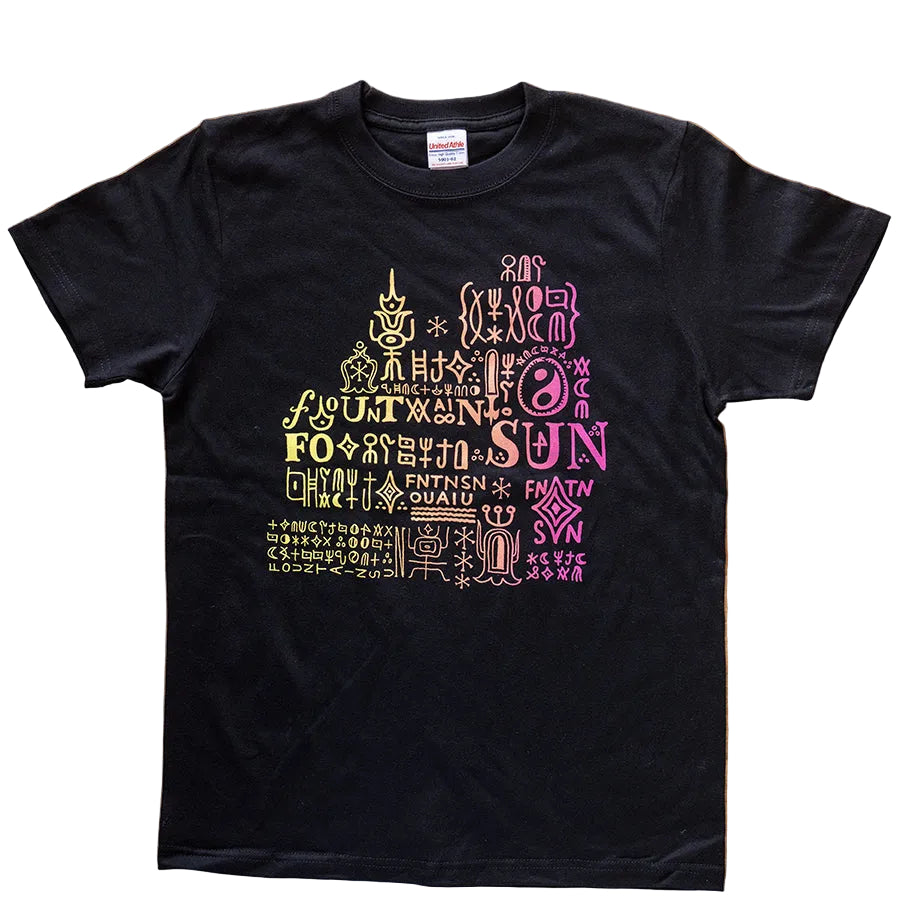 FOUNTAINSUN LOGO Tシャツ レインボウ/黒