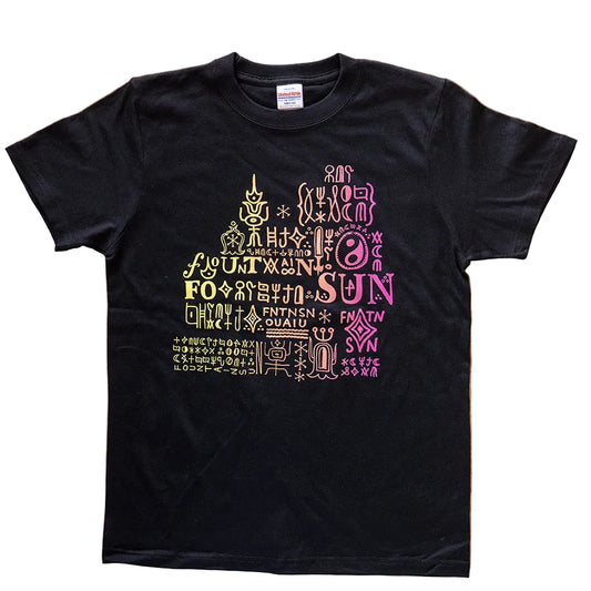 FOUNTAINSUN　LOGO　Tシャツ　レインボウ／黒